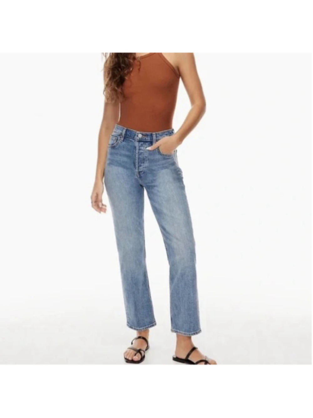 Aritzia Denim Forum jeans The Arlo High Rise Straight 28L sz 27
